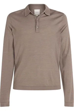 Calvin Klein Italian Merino Silk Long Sleeve Polo ShirtXL