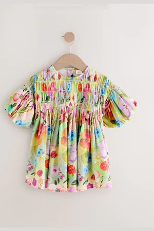 Next Shirred Puff Sleeve Dress (3mths-8yrs)104110cm