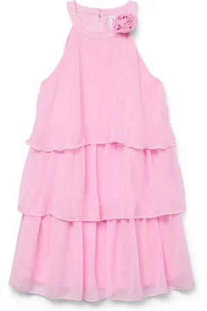 VERO MODA Tiered Ruffle Dress With Rose Corsage Detail116122cm