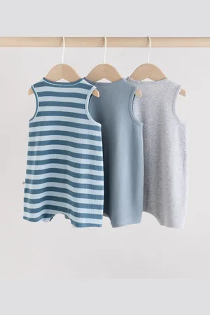 Next Baby 100% Cotton Vest Rompers 3 Pack56cm