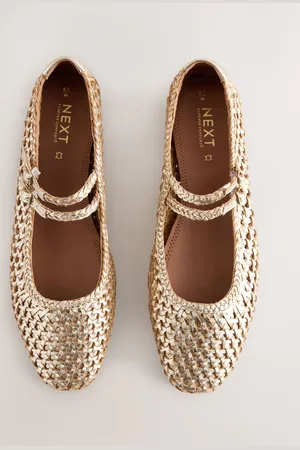 Next Forever Comfort Leather Square Toe Weave Double Mary Jane Shoeseu355