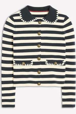 Boden Holly Collared Knitted 100% Cotton Jacket44