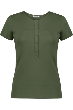 Baukjen Green Kikki Cap Sleeve Henley Top36