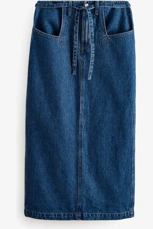 Next 100% Cotton Hourglass Belted Pocket Stitch Midi Skirt44 Tall