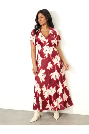 Live Unlimited London Curve Floral V-Neck Maxi Dress52
