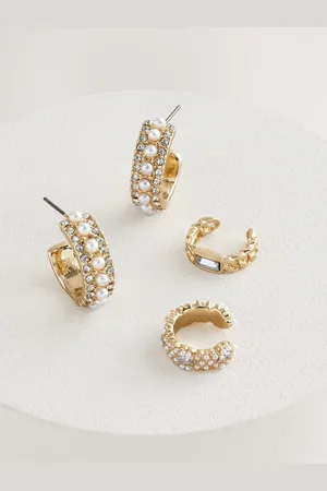Next Sparkle Hoop Earrings And Ear Cuffs Packeen