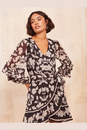Friends Like These Chiffon mini-wikkeljurk met ruches36