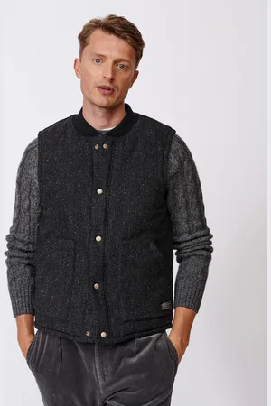 Aubin Sutton Wool Black Giletmedium