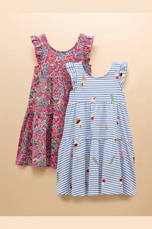 Joules Butterfly Frill Sleeve Print Dress Two Pack110116cm