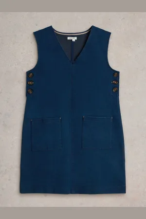 White Stuff Esdoorn denim jersey pinny jurk50