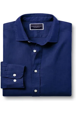 Charles Tyrwhitt Effen puur 100% linnen slim-fit overhemdM