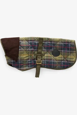Barbour 100% katoenen gewatteerde hondenjas met Schotse ruitMedium