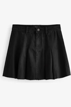 Next 100% katoenen geplooide denim minirok40