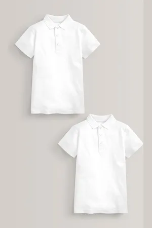 Next Verpakking van 2 schoolpoloshirts van 100% katoen met eenvoudige sluiting en lange mouwen (3-16 jr)4 Jaar (104cm)