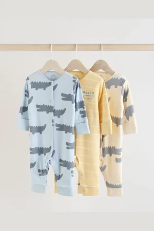 Next Set van 3 voetloze 100% katoenen babypyjama