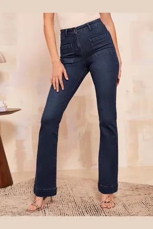 Friends Like These Jeans met zakken, hoge taille en uitlopende pijpen40