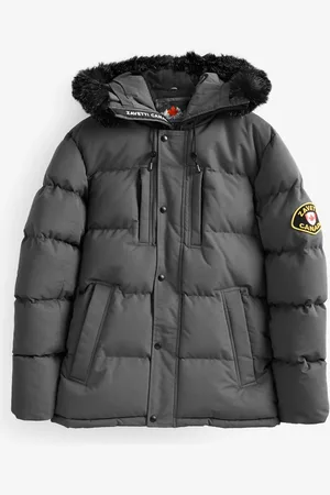 Zavetti Canada Mens Oshawa 2.0 Puffer Parka Jacket with Detachable Faux FurM