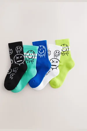 Next Cushioned Footbed Cotton Rich Ribbed Tipped Socks 5 Pack4-6.5