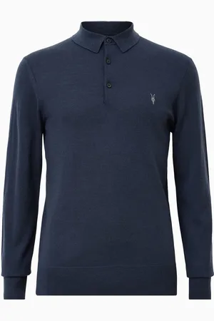 AllSaints AllSaints Mode Merino Longsleeve Polo ShirtL