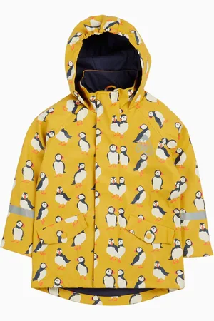 Frugi Yellow Puddle Buster Printed Rain Mac Coat134140cm