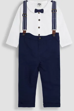 JoJo Maman Bébé 4-Piece Shirt & Trouser Set With Bow Tie & Braces8086cm