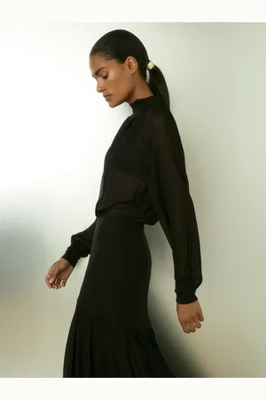 Reiss Octivia Sheer Jersey Gathered Maxi Dress38