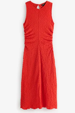 Next Mouwloze midi-jurk met textuur en ruchesEU 44 (UK 16)