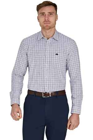 Raging Bull Purple Long Sleeve Tattershall Brushed 100% Cotton ShirtSmall