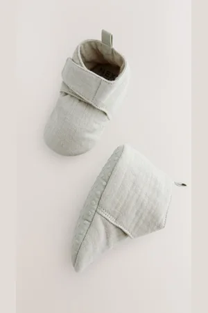 Next Muslin Touch Fastening Baby Bootie Shoes (0-2mths)50cm