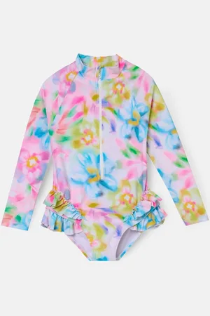 Angel & Rocket Jodie Sunsafe Print Long Sleeved Swimsuit128134cm