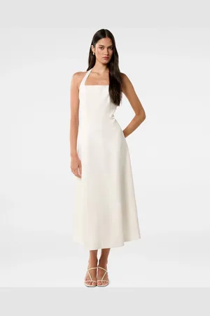 Forever New Harriet Halter Neck Midi Dress Contains LinenEU 40 (UK 12)