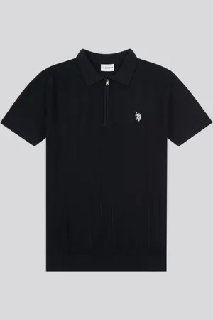 U.S. Polo Assn. U. S. Polo Assn. Mens Zip Knit Polo ShirtLarge