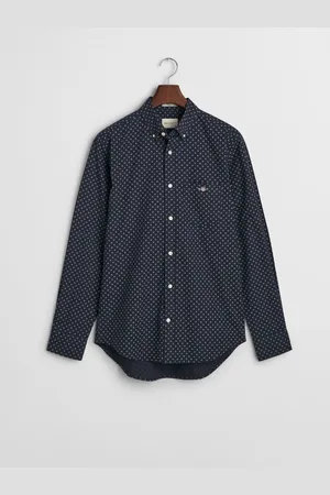 GANT Regular Fit 100% Cotton Micro Print Shirtmedium