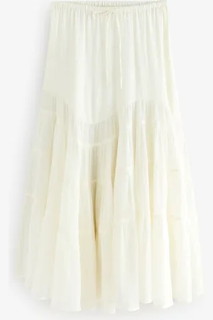 Next 100% Cotton Boho Tiered Midi Skirtxsmall