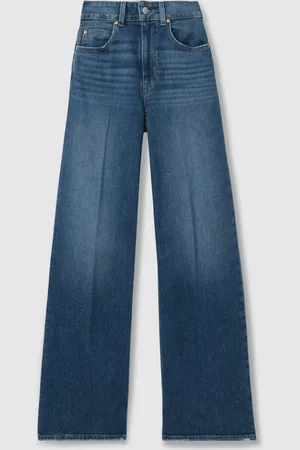 Paige Jeans met wijde pijpen en slijtage27