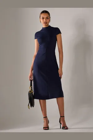 Jolie Moi Ponte Cap Sleeve Midi Dress44