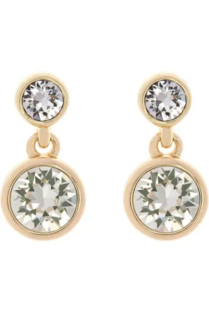 Karen Millen Silver Tone Crystal Dot Drop EarringsEén