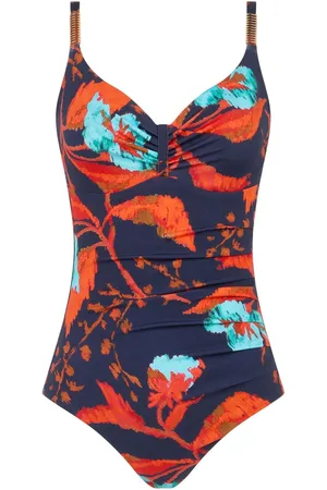 Chantelle Blue Icon underwired Ruched Smoothing Swimsuit75 F