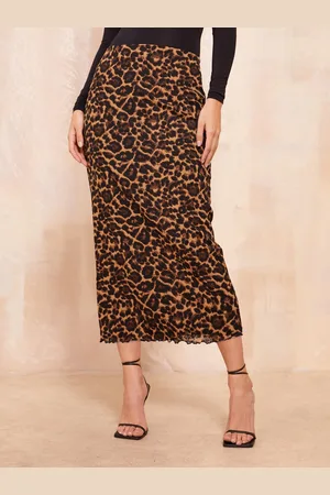 Friends Like These Schuingesneden chiffon maxirok met dierenprint48
