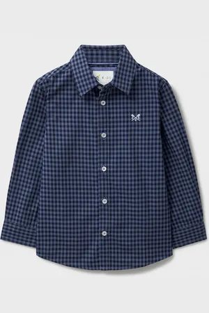 J.Crew Company Blue Long Sleeve Gingham 100% Cotton Shirt122128cm