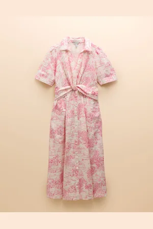Joules Marina Linen Blend Knot Front Dress42