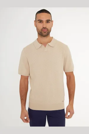 Threadbare Textured Front Knitted Trophy Neck Polo ShirtLarge