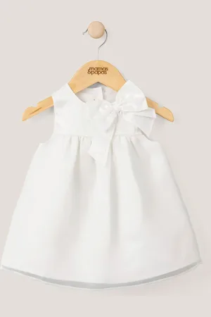 Mamas & Papas Witte jurk van organza met strik6