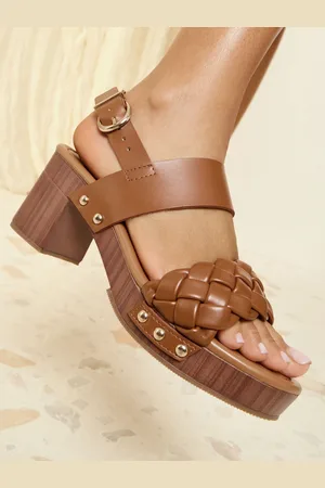 Friends Like These Clog Block Heel Faux Leather Sandalseu41