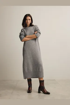 Next Relaxed Soft Touch Crew Neck Midi Knitted Jumper DressM