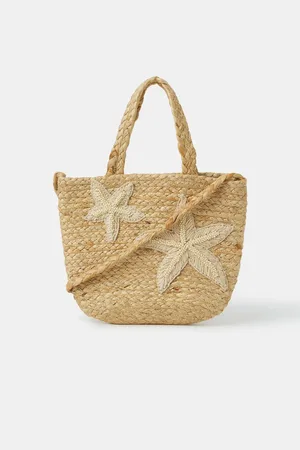 Accessorize Embroidered Starfish Jute Tote BagEén
