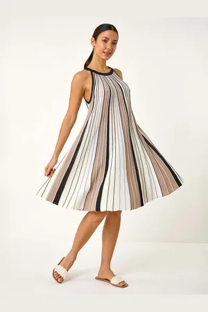 Roman Halter Neck Striped Knit Dress44