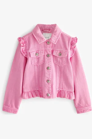 Next 100% Cotton Frill Shoulder Denim Jacket (3-16yrs)16 Jaar (176cm)