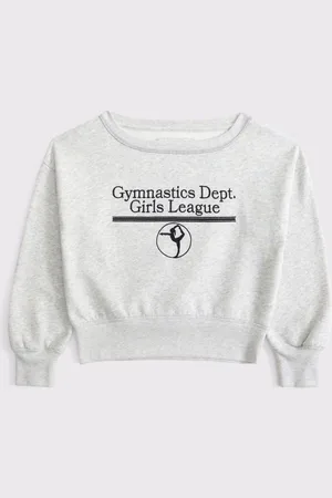 Abercrombie & Fitch Off Shoulder Graphic Jersey Sweatshirt17 jaar
