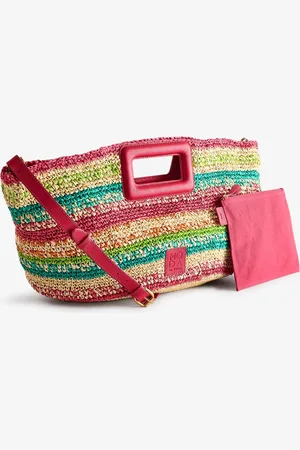 Moda In Pelle Sorrento Striped Raffia Tote BagEén